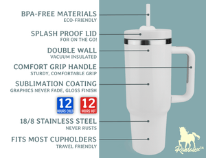 Personalized Birth Flower Kids' Name Tumbler - Custom Garden Nickname Mother's Day Christmas Birthday Gift Idea Tumblers 40oz or 20oz