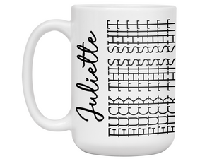 Hidden Message Custom Name Funny Coffee Mug - Swear Message Friend Office Coworker Gift Cup