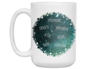 Aries Zodiac Sign Coffee Mug | Horoscope, Astrology, Constellation | Unique Gift Idea | Two Sided