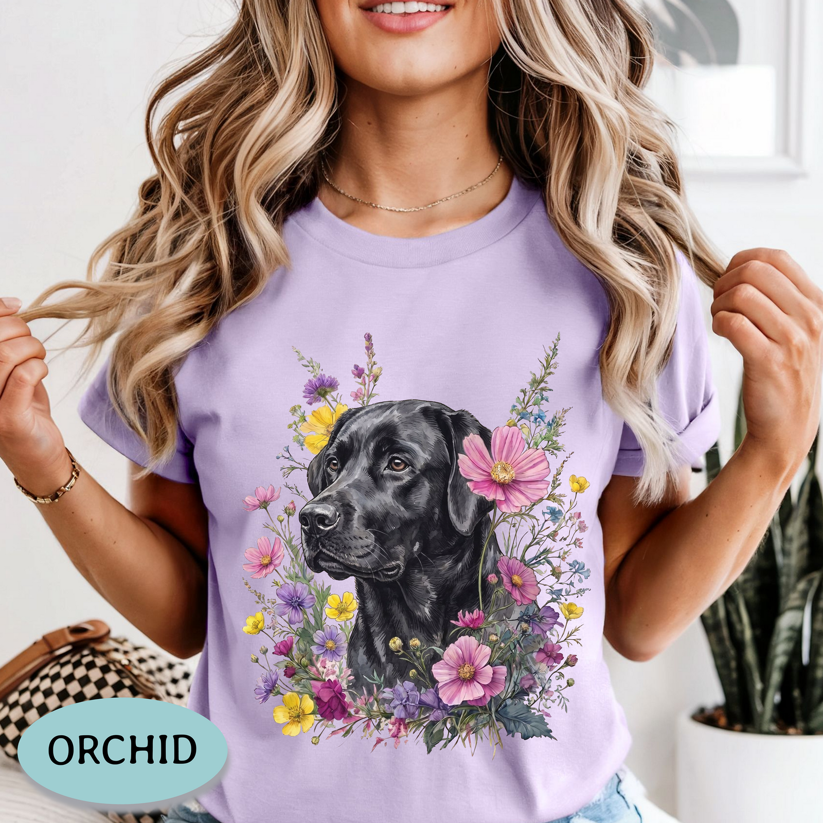 Black Lab Wildflower Shirt – Comfort Colors® Floral Dog Tee