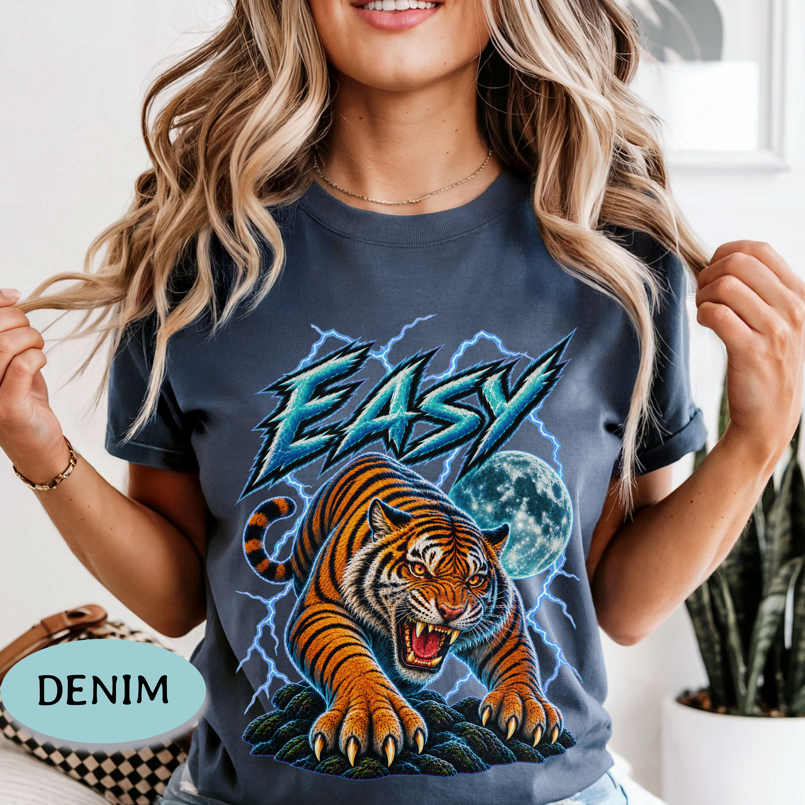 Easy Tiger Shirt – Retro Tiger Moon Comfort Colors® Tee