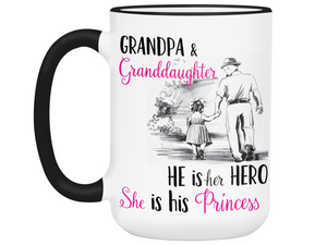 Grandpa and Granddaughter Coffee Mug Tea Cup Gift Idea for Grandfathers
