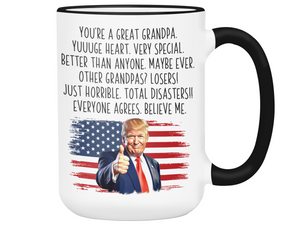 Funny Trump Grandpa Coffee Mug - Patriotic USA Flag Trump Grandpa Cup - Trump Quote Mug For Grandfathers