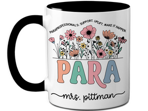 Personalized Paraprofessional Mug – Custom Name and Quote – Para Teaching Assistant Appreciation Gift (V2)