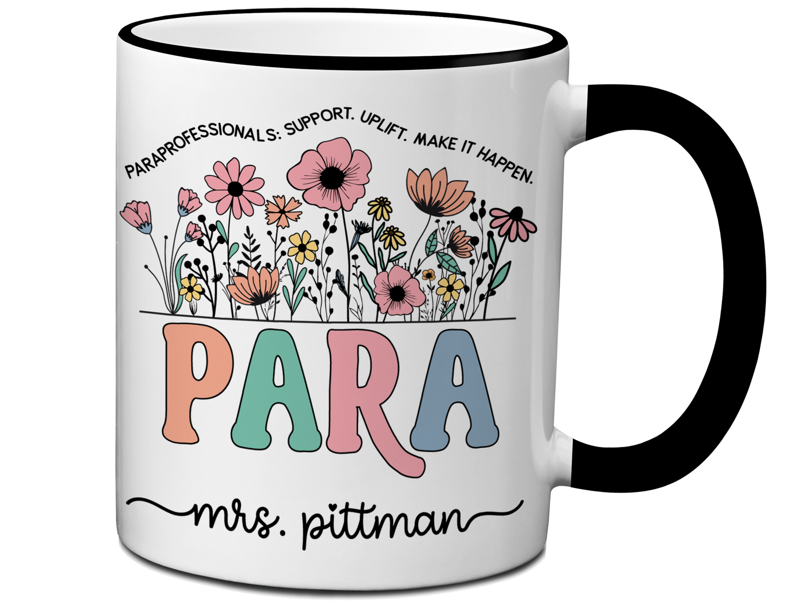 Personalized Paraprofessional Mug – Custom Name and Quote – Para Teaching Assistant Appreciation Gift (V2)