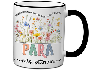 Personalized Paraprofessional Mug – Custom Name and Quote – Para Teaching Assistant Appreciation Gift