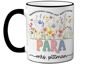 Personalized Paraprofessional Mug – Custom Name and Quote – Para Teaching Assistant Appreciation Gift