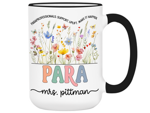 Personalized Paraprofessional Mug – Custom Name and Quote – Para Teaching Assistant Appreciation Gift