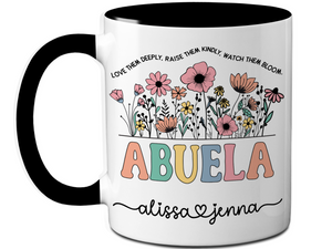 Personalized Abuela Mug – Custom Kids' Names and Quote – Mother's Day Gift Idea for Grandmothers