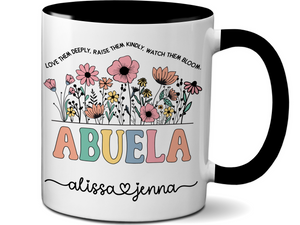Personalized Abuela Mug – Custom Kids' Names and Quote – Mother's Day Gift Idea for Grandmothers