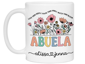 Personalized Abuela Mug – Custom Kids' Names and Quote – Mother's Day Gift Idea for Grandmothers