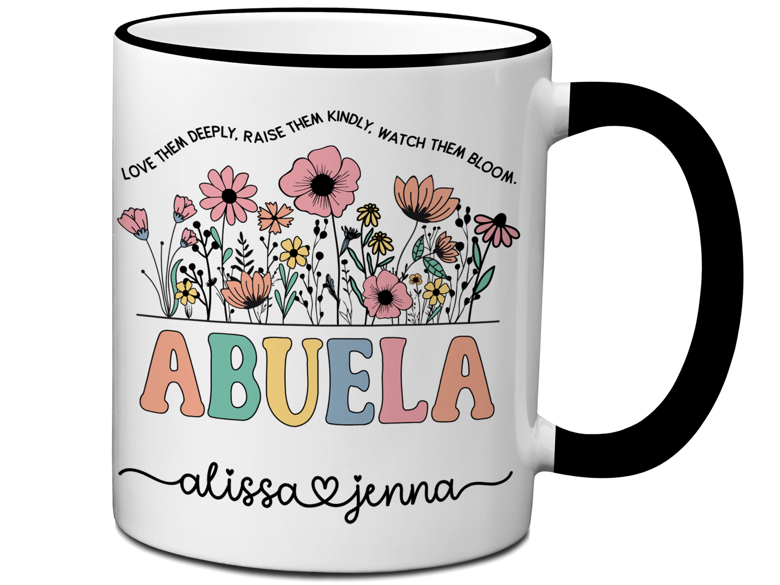 Personalized Abuela Mug – Custom Kids' Names and Quote – Mother's Day Gift Idea for Grandmothers