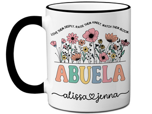 Personalized Abuela Mug – Custom Kids' Names and Quote – Mother's Day Gift Idea for Grandmothers