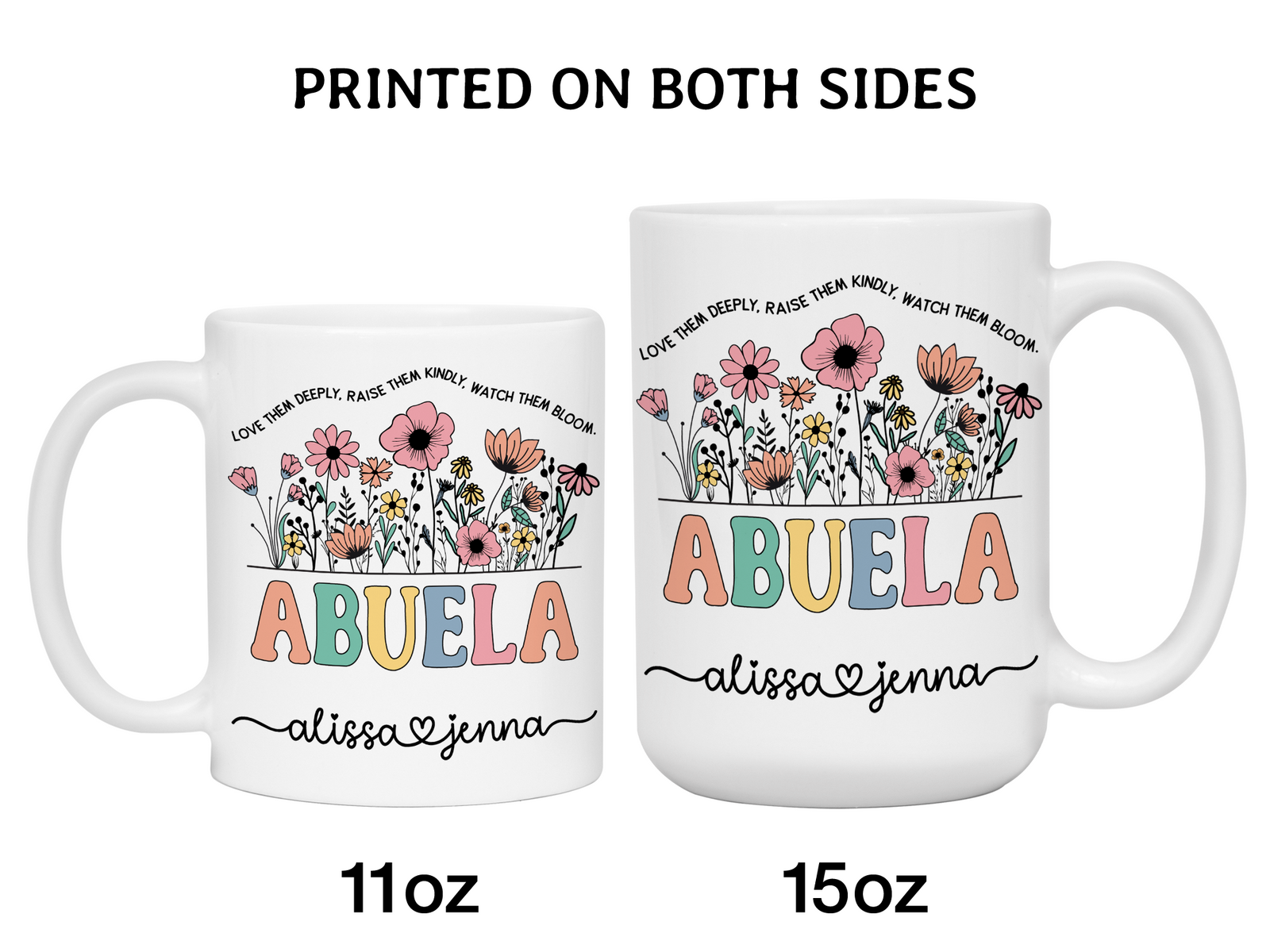 Personalized Abuela Mug – Custom Kids' Names and Quote – Mother's Day Gift Idea for Grandmothers