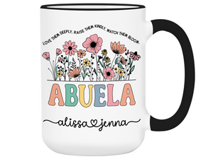 Personalized Abuela Mug – Custom Kids' Names and Quote – Mother's Day Gift Idea for Grandmothers