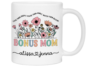 Personalized Bonus Mom Mug – Custom Kids' Names and Quote – Mother's Day Gift Idea