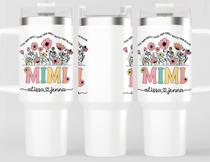 Personalized Mimi Tumbler – Wild Flowers Kids' Custom Name – Unique Grandmother Gift - Mother's Day Gift Idea