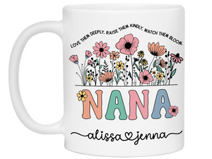 Personalized Nana Mug – Custom Kids' Names and Quote – Mother's Day Gift Idea for Grandmothers