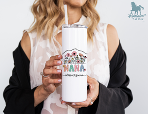 Personalized Nana Tumbler – Wild Flowers Kids' Custom Name – Unique Grandmother Gift - Mother's Day Gift Idea