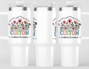 Personalized Title/Nickname Tumbler – Wild Flowers Kids' Custom Name – Unique Customizable Gift Idea