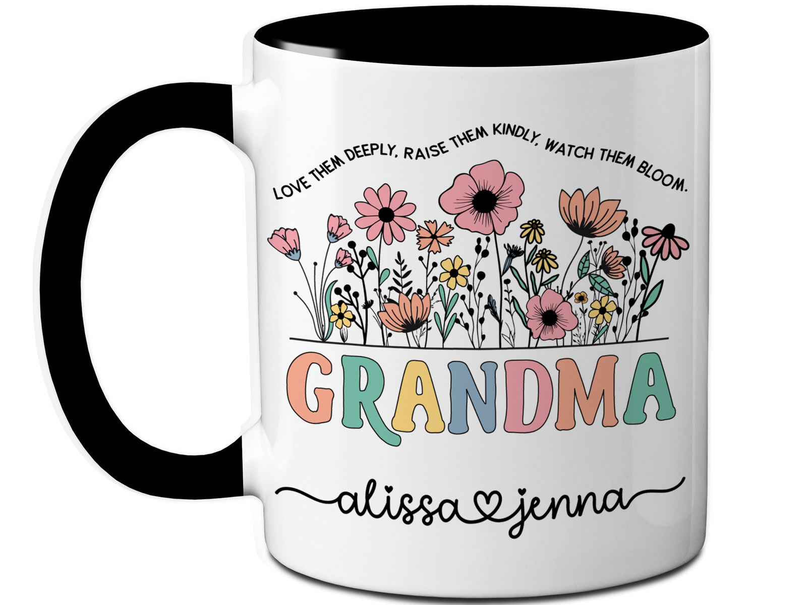 Personalized Grandma Mug – Custom Kids' Names and Quote – Mother's Day Gift Idea for Grandmothers
