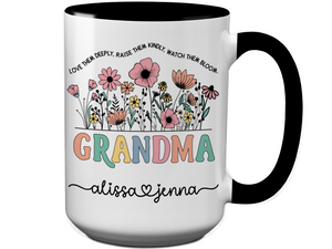 Personalized Grandma Mug – Custom Kids' Names and Quote – Mother's Day Gift Idea for Grandmothers