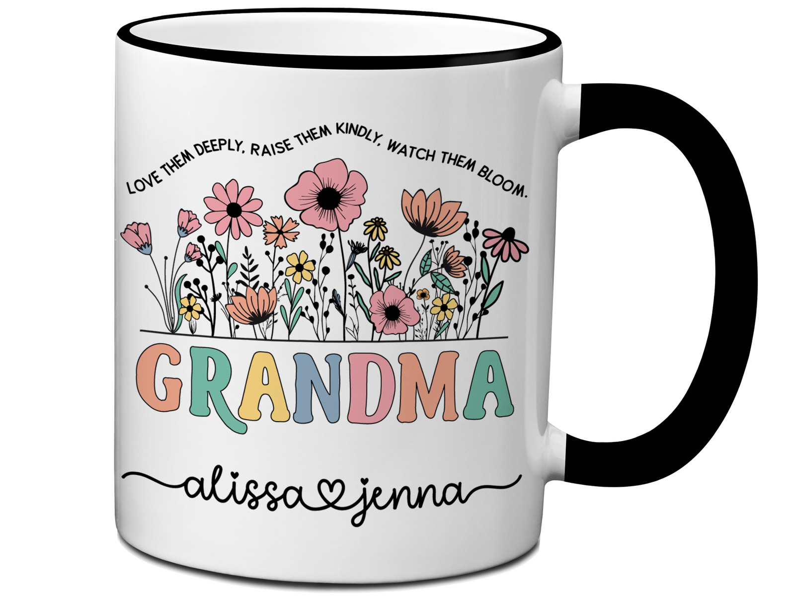 Personalized Grandma Mug – Custom Kids' Names and Quote – Mother's Day Gift Idea for Grandmothers