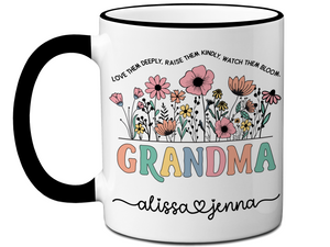 Personalized Grandma Mug – Custom Kids' Names and Quote – Mother's Day Gift Idea for Grandmothers