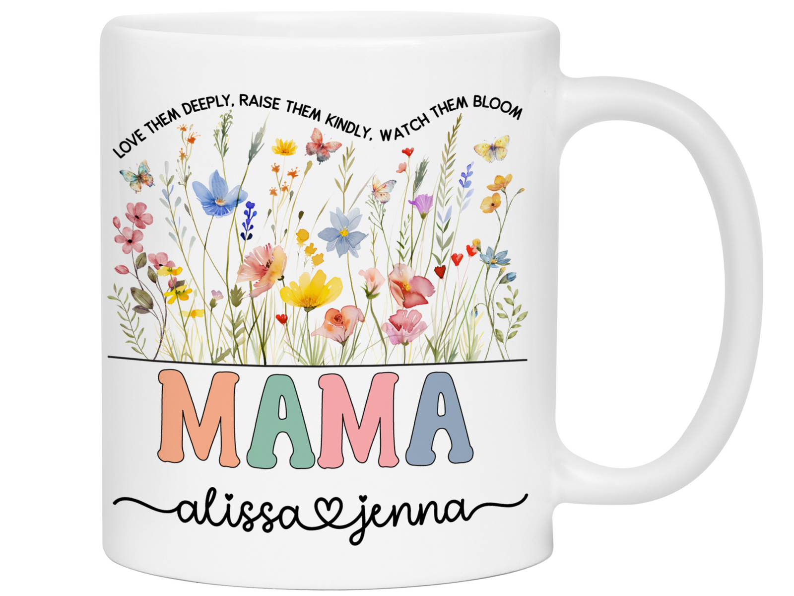 Personalized Mama Mug – Custom Kids' Names and Quote – Mother's Day Gift Idea (V2)