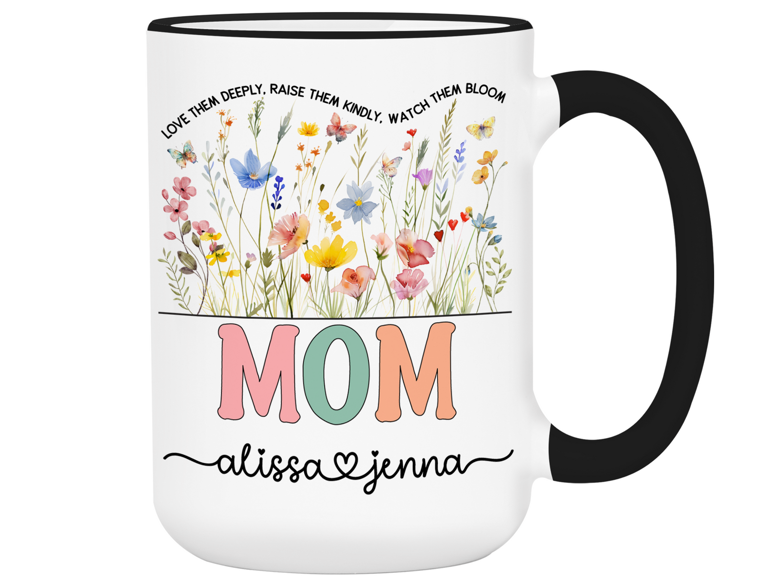 Personalized Mom Mug – Custom Kids' Names and Quote – Mother's Day Gift Idea (V2)