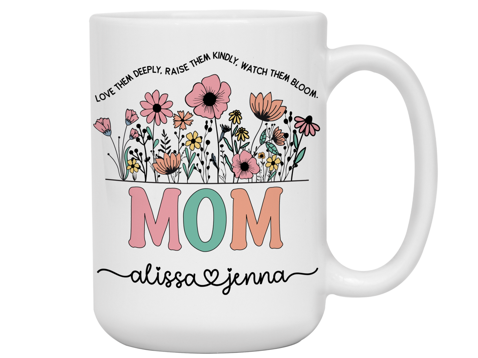 Personalized Mom Mug – Custom Kids' Names and Quote – Mother's Day Gift Idea