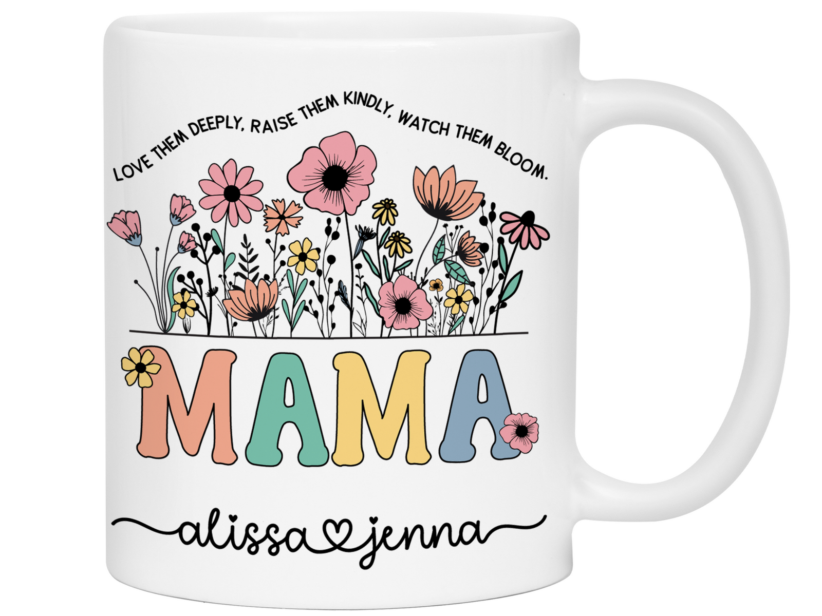 Personalized Mama Mug – Custom Kids' Names and Quote – Mother's Day Gift Idea