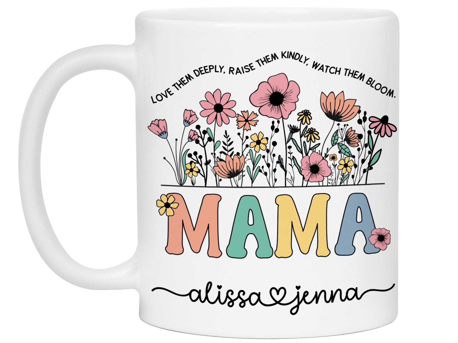 Personalized Mama Mug – Custom Kids' Names and Quote – Mother's Day Gift Idea