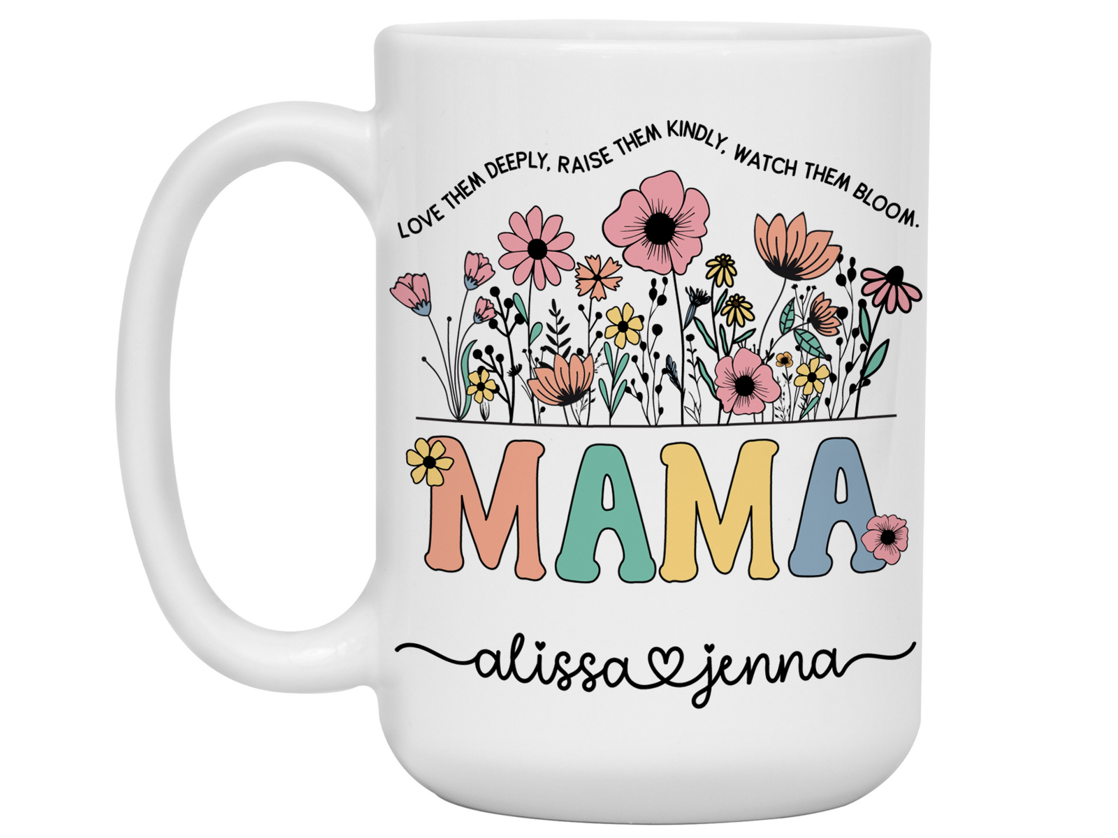Personalized Mama Mug – Custom Kids' Names and Quote – Mother's Day Gift Idea