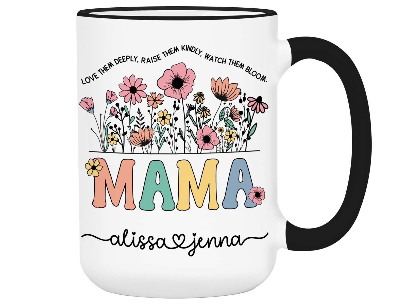 Personalized Mama Mug – Custom Kids' Names and Quote – Mother's Day Gift Idea