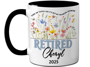 Funny Personalized Retirement Coffee Mug | Custom Name & Retirement Year Cup (V2)