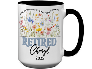 Funny Personalized Retirement Coffee Mug | Custom Name & Retirement Year Cup (V2)