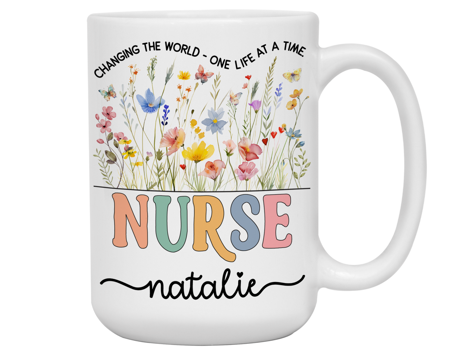 Personalized Nurse Mug – Custom Nurse Name and Quote – Nurse Appreciation or Graduation Gift Idea (V2)