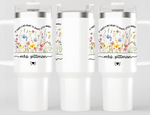 Personalized Teacher Tumbler | Custom Teacher Name Stainless Steel Travel Cup | Gifts For Teacher V3