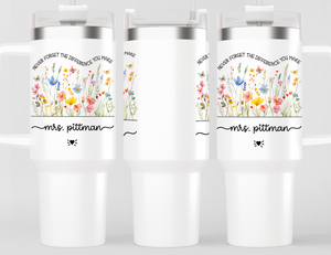 Personalized Teacher Tumbler | Custom Teacher Name Stainless Steel Travel Cup | Gifts For Teachers (V2)