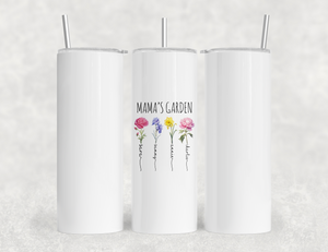 Mama's Garden Tumbler - Personalized Birth Flower Kids' Names Tumbler - Mother's Day Christmas Birthday Gift