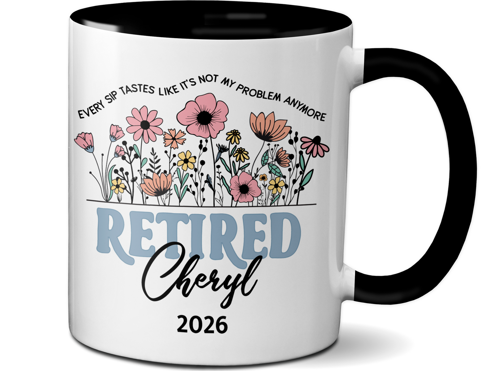 Funny Personalized Retirement Coffee Mug | Custom Name & Retirement Year Cup
