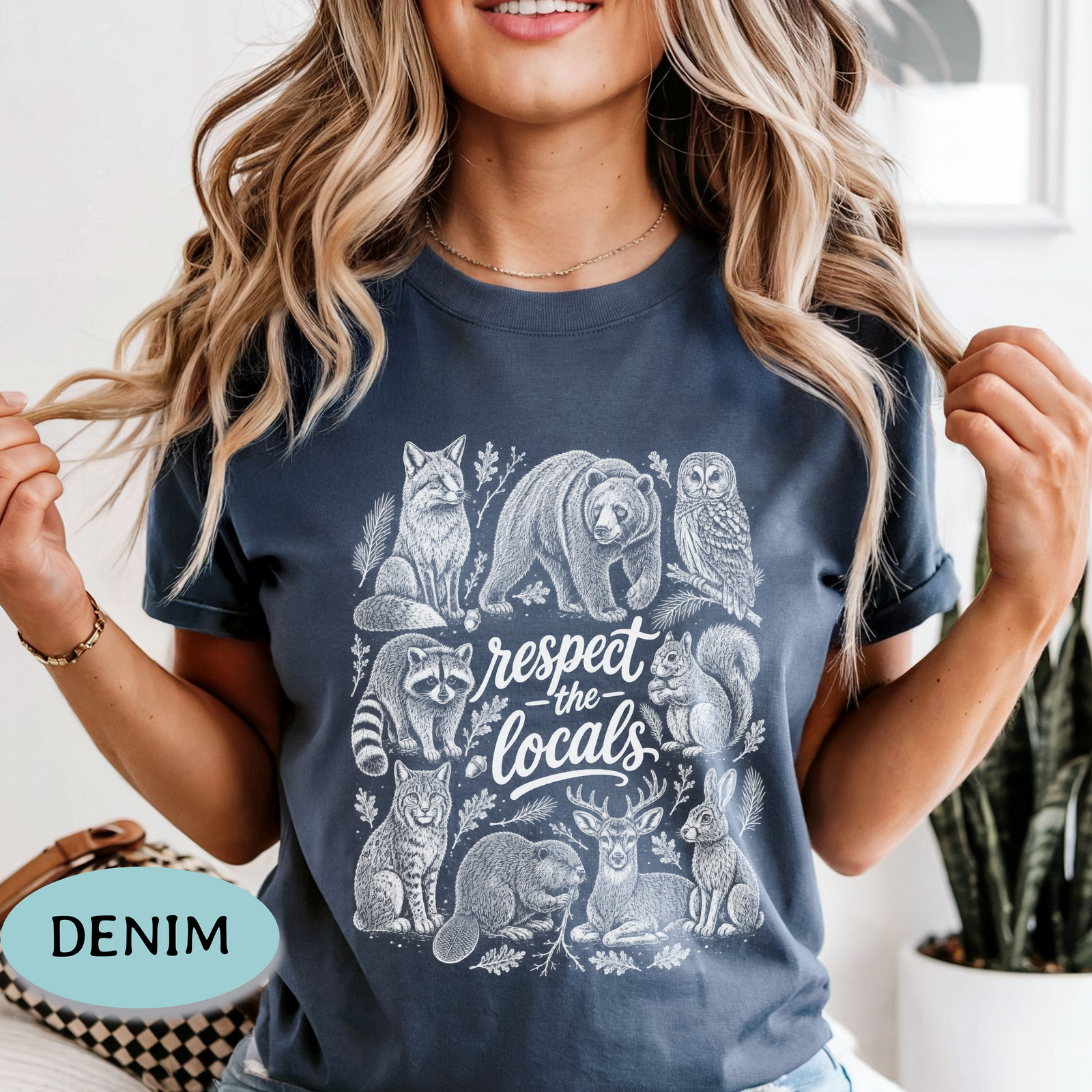 Respect the Locals Shirt – Woodland Wildlife Comfort Colors® Tee