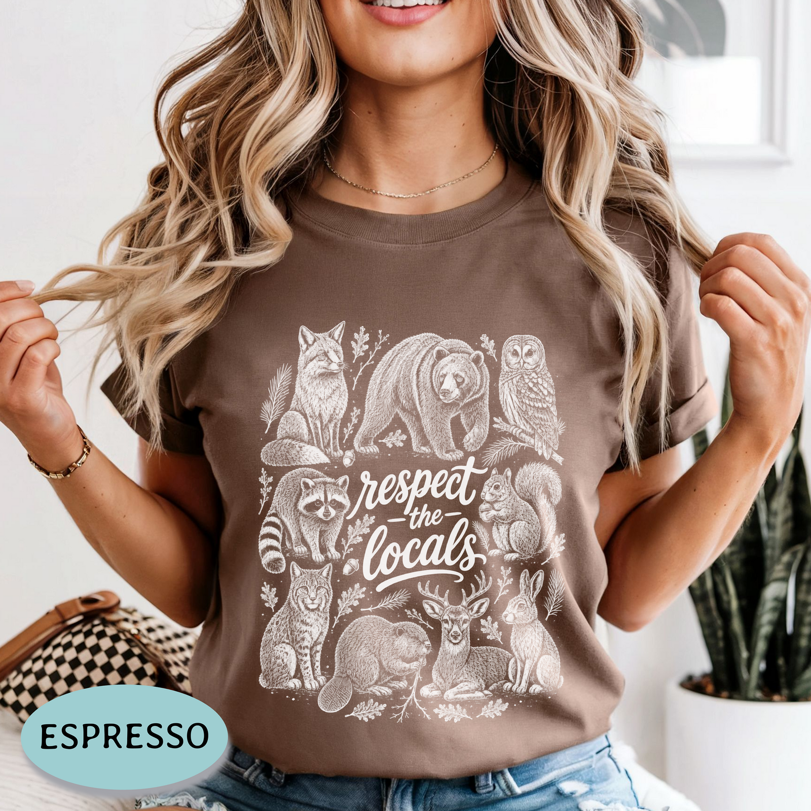 Respect the Locals Shirt – Woodland Wildlife Comfort Colors® Tee