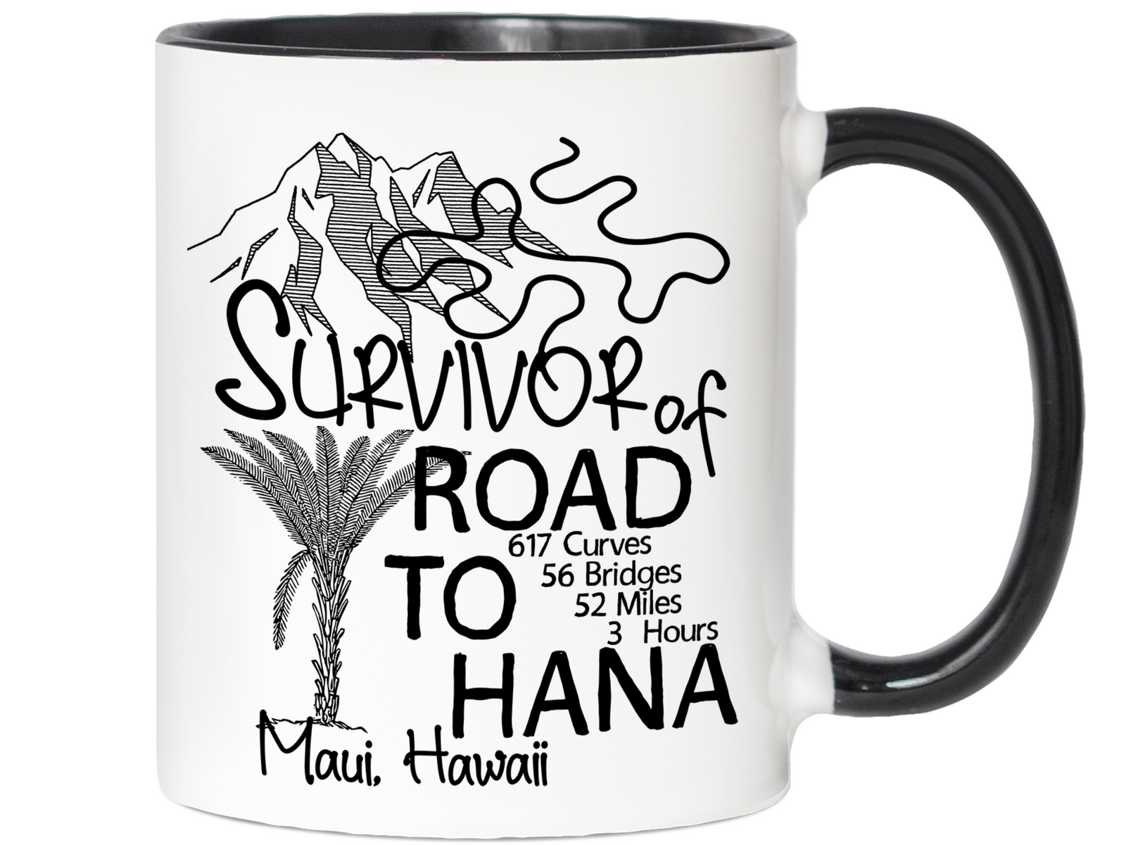 Road to Hana Survivor Funny Coffee Mug | Maui Trip Memorabilia Tea Cup