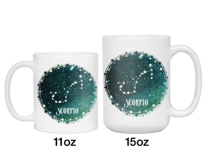 Scorpio Zodiac Sign Coffee Mug | Horoscope, Astrology, Constellation | Unique Gift Idea | Two Sided