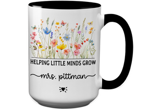 Personalized Teacher Mug – Wildflower Custom Name Cup – Unique Teacher Appreciation Gift Idea