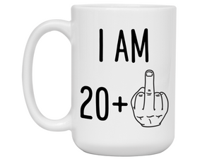 21st Birthday Gifts - I Am 20 + Middle Finger Funny Coffee Mug - Gag Gift Idea