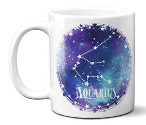 Aquarius Zodiac Sign Coffee Mug Constellation Cosmic Space