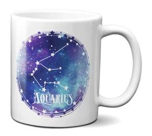 Aquarius Zodiac Sign Coffee Mug Constellation Cosmic Space